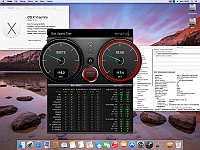 Zrzut ekranu 2014-12-15 o 09.32.28  Test szybkości dysku HDD 500 GB 7200 rpm  programem Disk Speed Test. Warto wiedzieć iż komputer można wyposażyć w dowolnej pojemności dysk 3.5 cala plus jeden dysk SSD . I co ważne można to zrobić samemu bo dostęp do podzespołów jest banalnie prosty.